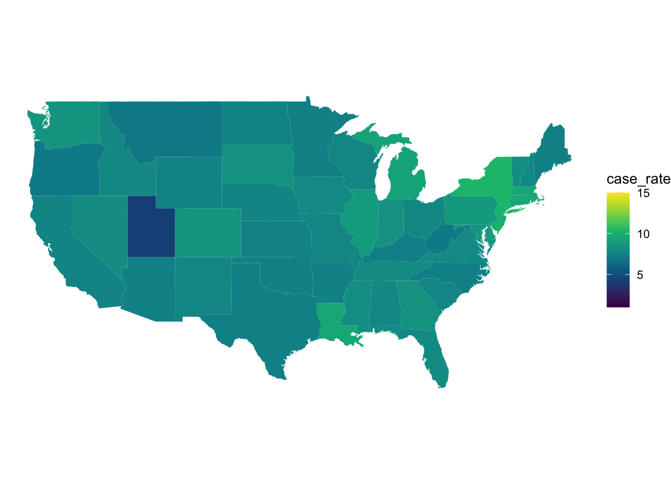 COVID 19 case rates in April.