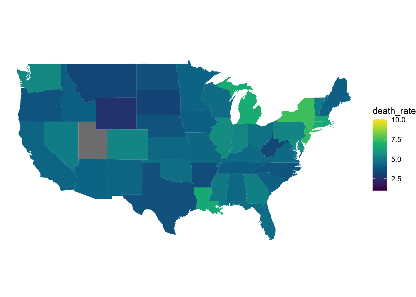 COVID 19 death rates in April.